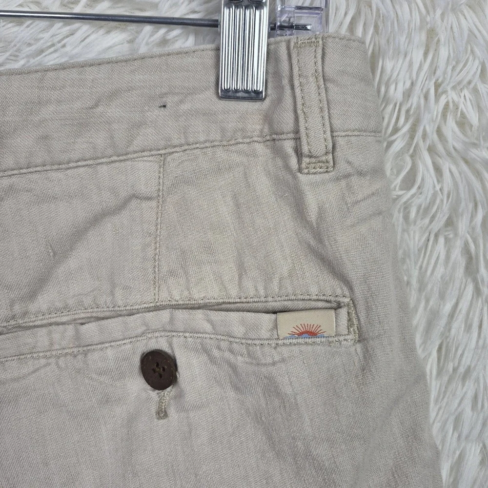 Faherty Tradewinds Shorts Mens 30 Beige Linen Blend Chino Drawstring Resort 7